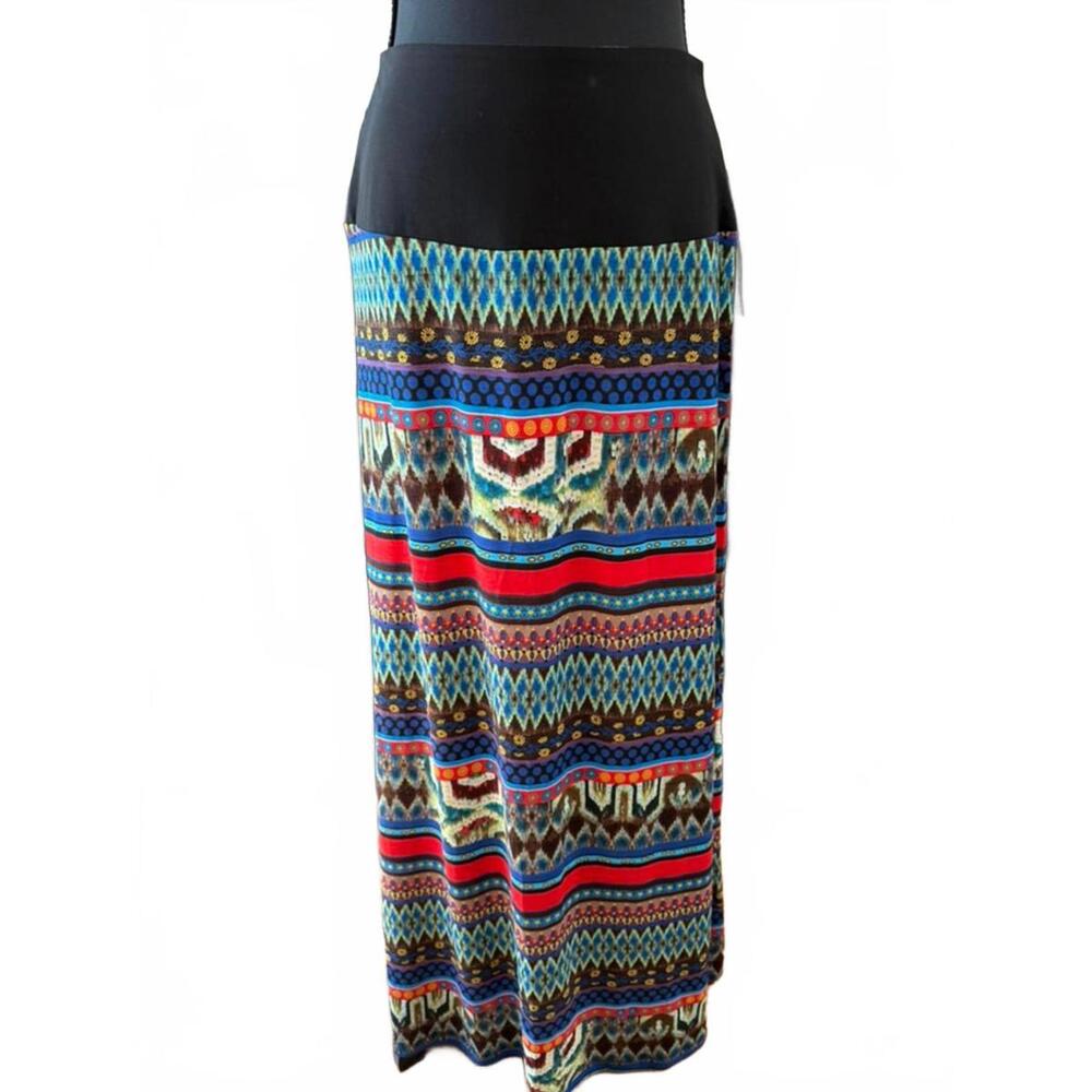 Women with Control NWT Maxi Skirt-Size XS-Multicolor Cool Tones